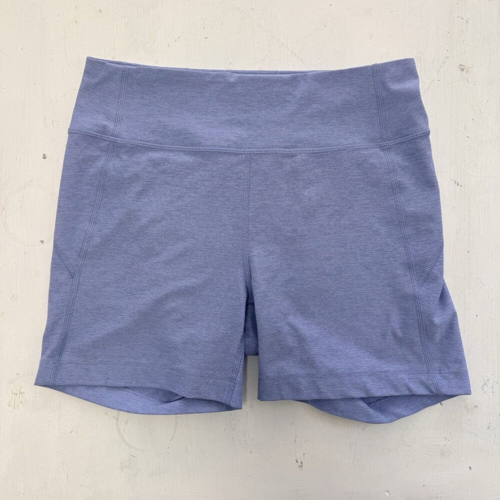 Outdoor Voices Womens Techsweat Compression Biker Shorts M Blue Key Card Pocket